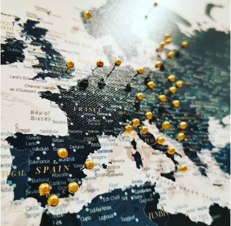 Personalized World Travel Map with Pins
