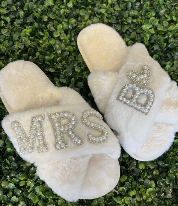 customised personalised bridal slipper
