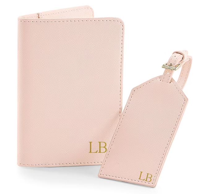 Monogrammed Passport Holder and Luggage Tag Set