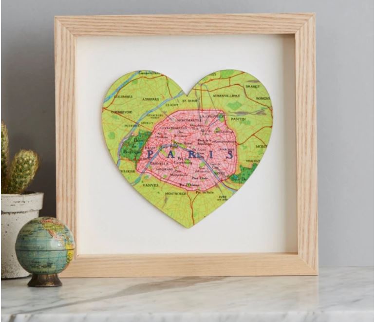 Personalised Artwork Cut From A Vintage Map